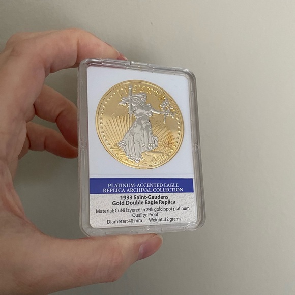 1933 Saint-Gaudens Gold Double Eagle Platinum-Accented Replica Archival Collec - Picture 16 of 16